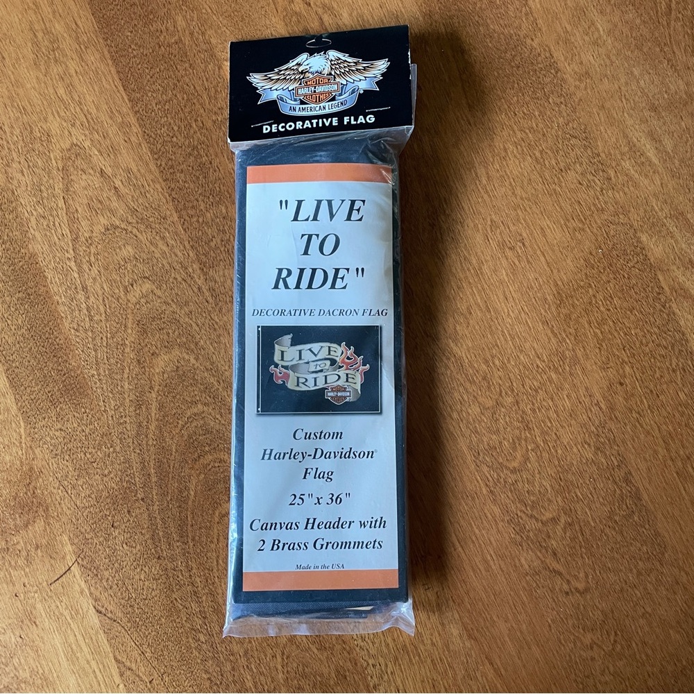 Harley-Davidson “LIVE TO RIDE” Flag with Brass Grommets - NEW